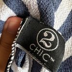 White Striped Asymmetrical Vest Y2K Retro Indie Minimalist Large‎ Photo 2