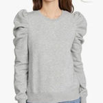 Rebecca Minkoff Janine Puffed Shoulder Heather Gray Sweatershirt Size XS Photo 0