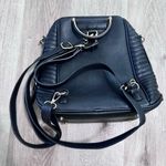 Black Bookbag Purse Quilted Large Handbag Diaper Bag Photo 2