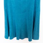 Dress Barn Womens Skirt Size 12 Teal Faux Suede A-Line Midi Boho 90s Fall Western Photo 3