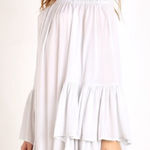 Indah  White Kamani Angel Wing Ruffle Tunic Dress Photo 0