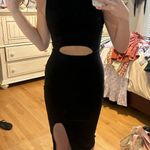 Black formal dress with cut Photo 0