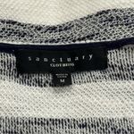 Sanctuary  V-Neck Knit Black White Stripe Lightweight Top Coastal Capsule M Photo 6