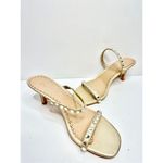 Zigi Soho ‎ Sandals Womens Size 8.5 Gold Embellished Slip On Heels Photo 5