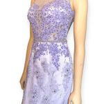 Jovani Lavender women’s Formal Evening Gown Size 8 Beaded Lace Tulle Dress Photo 1