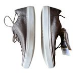 Toms NEW  Metallic Leather Women's Lenox Sneakers size 5.5 Pewter Photo 2