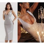 House Of CB  Madeleine Ice Vinyl Midi Dress in Violet Size Large+ (X-Large) Photo 1