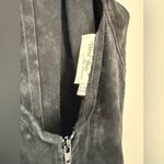 Vintage 1990s West Bay Sport Bay Black Halter Suede Leather Dress, Size 8 Photo 4