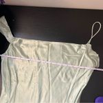 For Love & Lemons  Sawyer Satin Maxi Dress Desert Sage Green Small NWT Photo 14