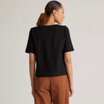 Quince Black Ultra Stretch Ponte Short Sleeve Top Size Medium NWT Casual Top Photo 8