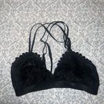 Aerie NWOT Women's Black Floral Far Out Lace Strappy Triangle Unlined Bralette s Photo 5
