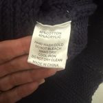 All : Row Sadie Knit Cropped Navy Textured Preppy Nautical Chunky Sweater Large Blue Photo 4