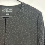 Alex Evenings Black Open Front Glitter Evening Jacket Size Large Photo 5