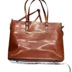 Brown Pleather Tote Bag Photo 3