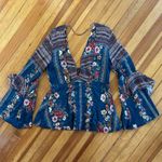 Farm Rio  RARE Boho Floral Bell Sleeved Blouse Size M Photo 1