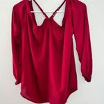Pinkblush Burgundy Off The Shoulder Halter Neck Chiffon Top size small Photo 1
