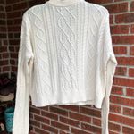 Show Me Your Mumu  Cream Lace Up front Cable Knit sweater S Photo 5