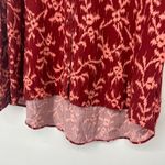 Knox Rose  Boho Button Up Shirt Burgundy Abstract Floral High Low Hem Size XXL Photo 4