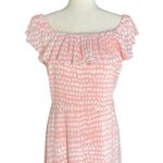 BCBG Paris Women's ON/Off the Shoulder Sandy Dot Maxi Dress White Size XL Photo 3