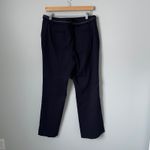 Loft Petite Julie Trouser Navy Blue Straight Leg Belted Dress Pants Size 10P Photo 1