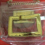 Clear Square Side Bag With Gold Chain. Preowned Photo 2