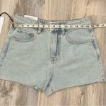 We Wore What NWT  Blue Denim Jean Shorts High Rise Light Wash Cutoff Hem Size 26 Photo 3