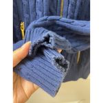 Ralph Lauren Y2K Lauren Cable Knit Full Zip Sweater XS Gold Crest Jacket NAVY Photo 3
