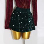 Peach Love California Peach Love Green Velvet Pearl Studded Skort Photo 4
