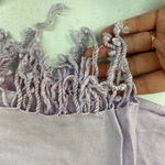 Vintage adult light purple thin knit wrap around scarf fashion basic tassel Photo 1