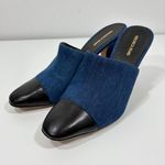Veronica Beard $385 NIB Carlotta Denim Mixed-Media Heels shoes 10.5 M Photo 5