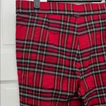 ZARA Red and Black Tartan Plaid Pull On Skinny Pants - Size Large Photo 7