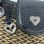 Brighton Women's Savannah Woven Black Beige Rattan & Leather Shoulder Bag Photo 8