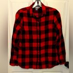 Old Navy Women’s Red & Black Buffalo Check Long Sleeve Button Down Shirt Size S Photo 0