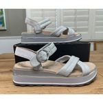 Vionic  Reyna Vapor Leather Sandals Gray Size 8.5 NIB Slingback Wedge Slides Photo 1