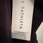 Athleta  All Around Ruched Tshirt Long Sleeve Cropped Women's Medium Black Casual Photo 5