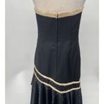 Vintage Y2k Camille La Vie Gown Beaded Strapless Satin Sweetheart Black Beige 10 Photo 6