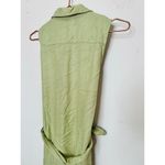 MARISSA WEBB Light Green Linen Blend Front Button Tie Waist Midi Dress Size XS Photo 9