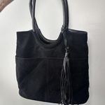 Black‎ Faux Suede Bohemian Hobo Shoulder Bag Tote with Tassel Boho Hippie Black Photo 0