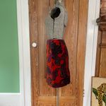 Talbots  Paisley Velvet Red Black Pencil Skirt Women’s Size 8P Photo 9