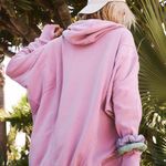 Free People Pink Zip Up Hoodie Photo 3