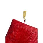 Saks 5th Avenue SAKS FIFTH AVENUE Vintage Red Eel Skin Clutch Handbag Photo 2