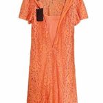 NWT Y2K Talco Terracotta Italian Made Lace Midi Dress & Slip Women’s Size Medium Orange Photo 6
