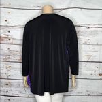 Susan Graver Size 1X Black - Chiffon Printed Open Front Cardigan Jacket Photo 3