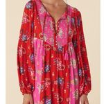 💕SPELL & THE GYPSY💕 Solstice Boho Midi Dress ~ Salsa Rose Large Red Photo 5