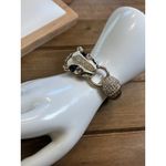 Vintage Silver & Enamel Panther Bangle Bracelet Black Photo 13