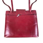 Vera Pelle Leather Shoulder Bag Tote Burgundy Classic Office Rare Made In Italy Photo 3