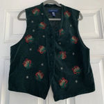 Karen Scott -  Christmas Vest ~ Green Velvet Mistletoe Star Size Large‎ Photo 0