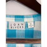 Joan Rivers Women’s  Size 2X Blue & White Plaid 3/4 Button Up Blouse Photo 3