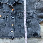 SheIn  Fringe Black Cropped Denim Jacket M Photo 6