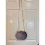 Madison West  Evening Bag Clutch Purse Gold Chain Strap‎ Hexagon Velvet Photo 4